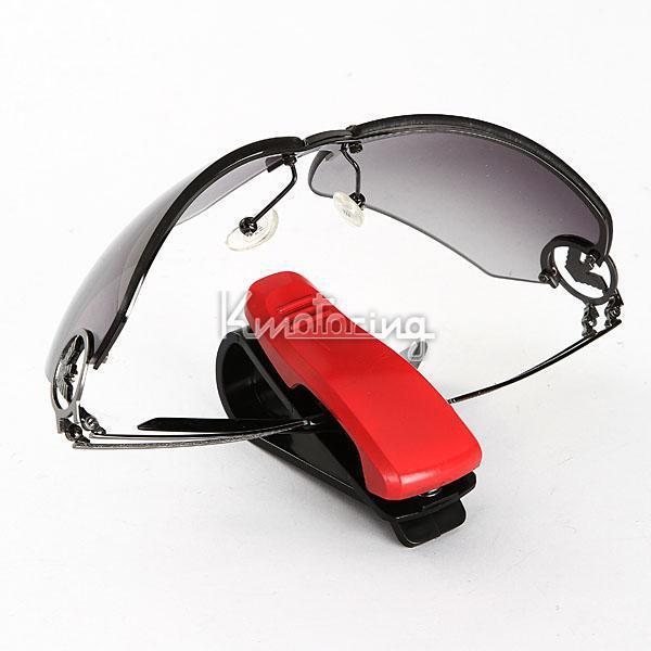 Red glasses sunglasses card visor pen business card clip holder car accessory