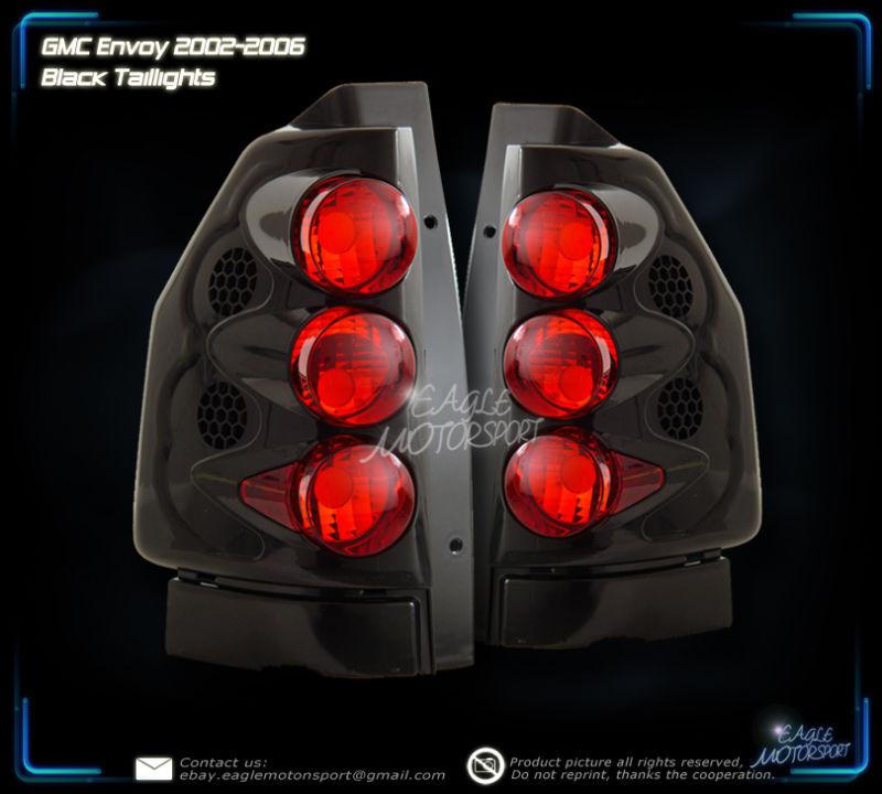 2002-2006 gmc envoy black blk tail lights driver passenger side rear lamps