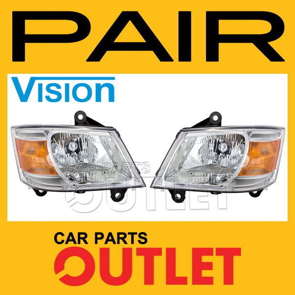 2008-2010 dodge caravan head light lamp replacement new pair set left+right l+r