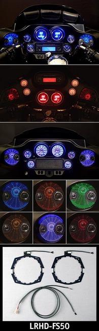 Led light rings for j&m fairing speakers harley street glide, ultra, road glide