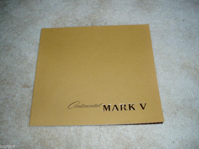 1978 lincoln mark v continental 75th deluxe sales brochure dealer catalog