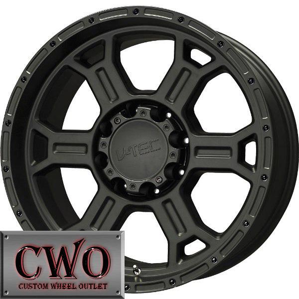 17 black v-tec raptor wheels rims 8x165.1 8 lug chevy gmc  dodge 2500 2500hd