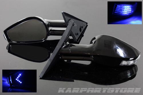 06-10 honda civic 2dr f430 style side power mirrors led blue arrow signal lh/rh