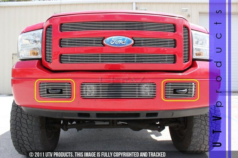 2005 - 2007 ford f250 f350 super duty bumper accents billet grille 2pc overlay 