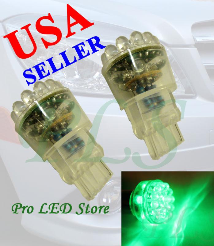 Two pcs 3156 3456 super green 19 led turn signal tail parking lights