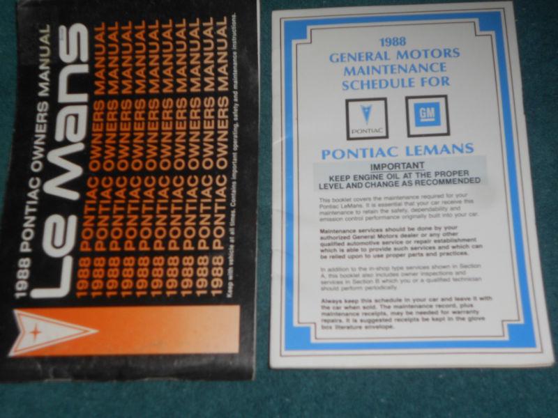 1988 pontiac lemans owners manual set original guide book set!