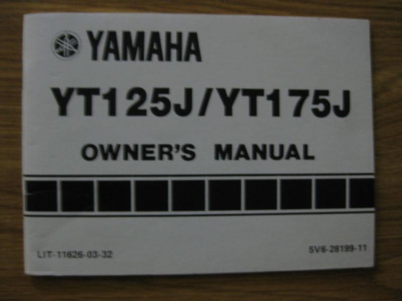 Vintage nos 1981 yamaha yt125j / yt175j atv 3 wheeler owners manual