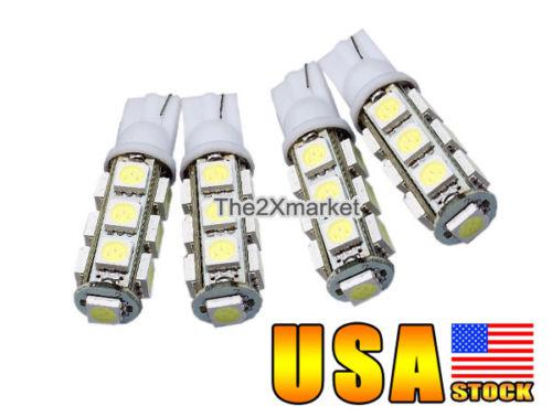 Us ship new 4 x t10 194 168 w5w 13smd 5050 led pure white lights car bulb lamp