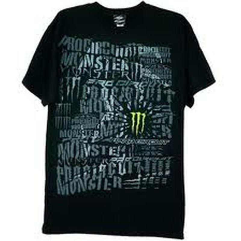 New pro circuit the quake monster energy adult cotton tee/t-shirt, black, med/md