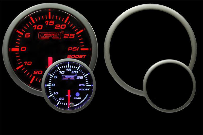  electric boost gauge-amber/white with  peak/warning 60mm 2 3/8" prosport