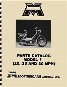 Motobecane model 7 moped parts manual