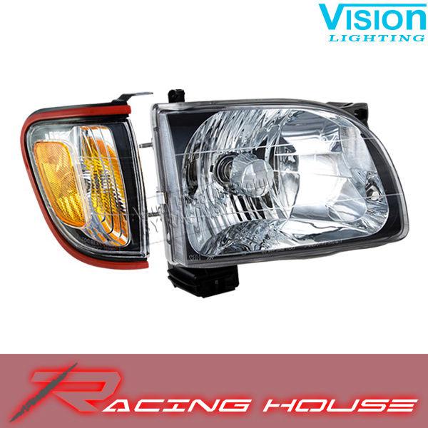 Right passenger headlight rh corner light signal+red bezel 01-04 toyota tacoma