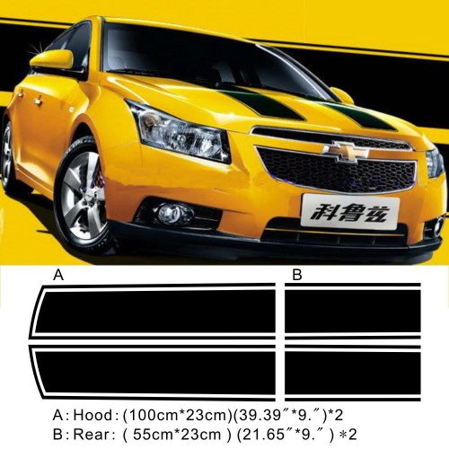 Car vinyl decals dual racing stripes front rear for cruze #699