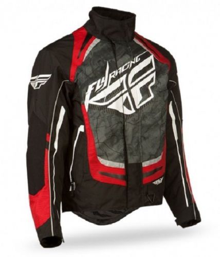 Fly snx pro snowmobile jacket, size large, black/red