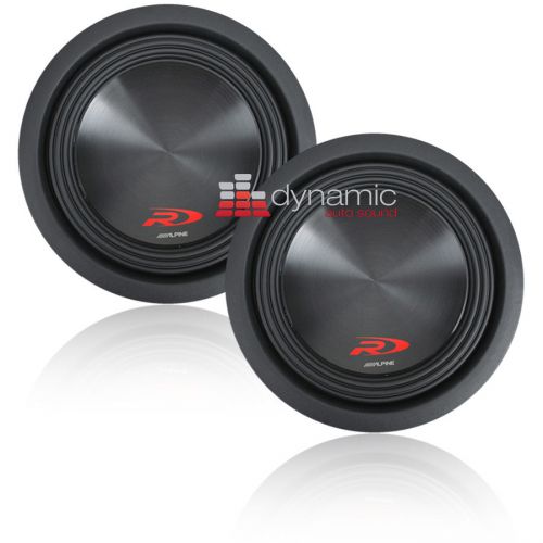 Two (2) alpine swr-8d2 8&#034; dual 2-ohm type-r series car subwoofers 2,000 watts