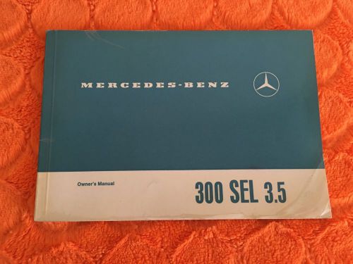 1968 1969 1970 1971 1972 mercedes w108 w109 300sel 300 sel 3.5 owners manual oem