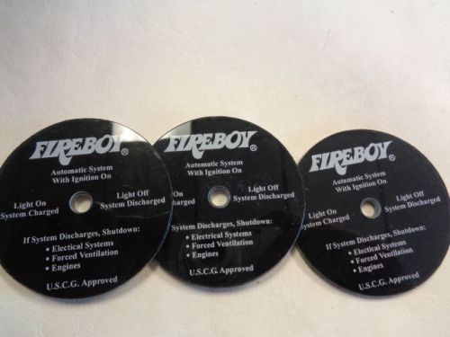 Fireboy plate lot of ( 3 ) automatic system with ignition on 2 1/2&#034; marine boat