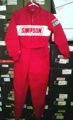 New simpson kids youth large red std 19 sfi-5 two layer nomex racing fire suit