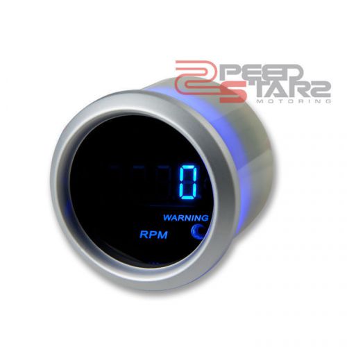 2&#034; 52mm digital blue led 10k rpm tacho/tachometer black smoke dash gauge meter