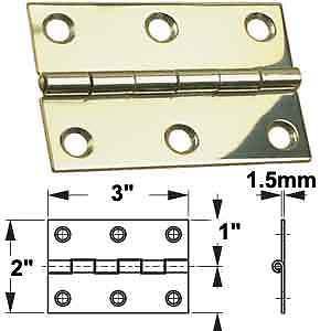 Boat 3&#034; x 2&#034; stamped 304 stainless steel hinges 1 pair - 2 hinges butt hinges