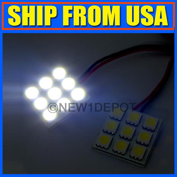 Us led 9 smd white dome map interior indicator light lamp wedge bulbs warranty