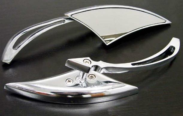 Chrome spear custom side mirrors motorcycle street sport bike cruiser chopper