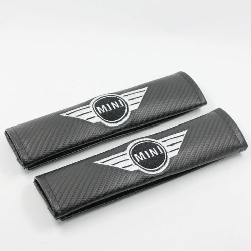 Sports carbon fiber car logo seat belt cover shoulder pad pads for mini cooper