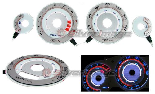 01-03 honda civic s7 ac autotechnic 3d reverse glow gauge faces manual / auto