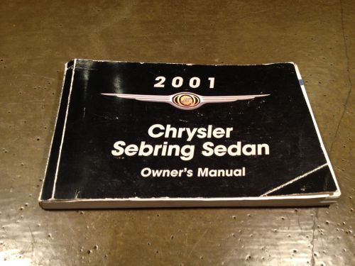 2001 chrysler sebring owners manual free shipping!