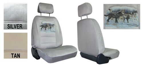 Winter wolf wolves pack 2 low back bucket car truck suv new seat covers pp 2a