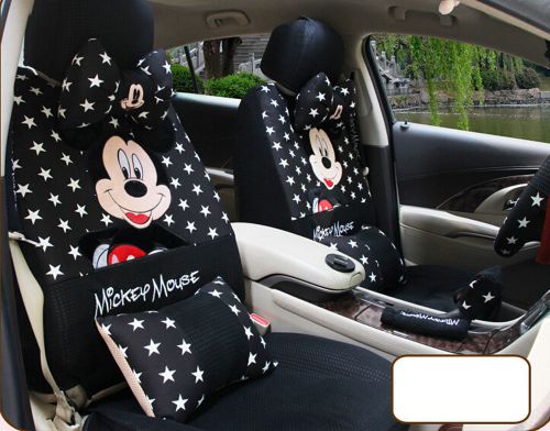 1set black universal four season cartoon mickey mouse car seat cover car-covers