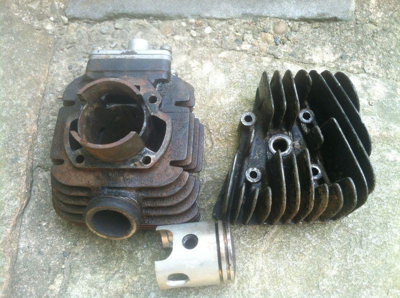 79 yamaha mx80 mx 80 piston,cylinder jug, cylinder head. assembly