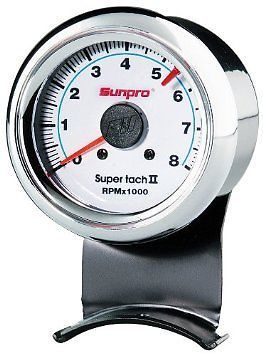 Sunpro  sun super tach ii white face new  0-8000 rpm tachometer brand new nos
