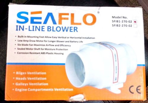 Seaflo 12v 4&#034; in-line marine bilge air blower fan 270 cfm