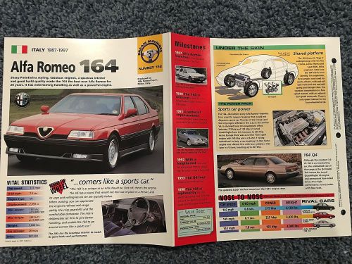 ★★ alfa romeo 164 3.0 v6- collector brochure specs info 1987 - 1997 ★★