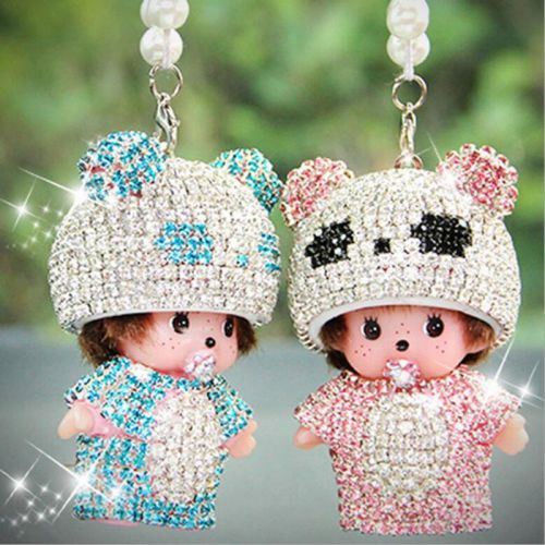 Panda head qiqi czech drilling pendant car interior ornament interior accessorie