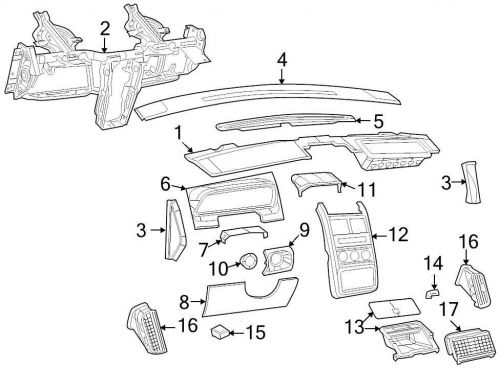 Chrysler oem dodge dashboard air vent 68043527ab image 17