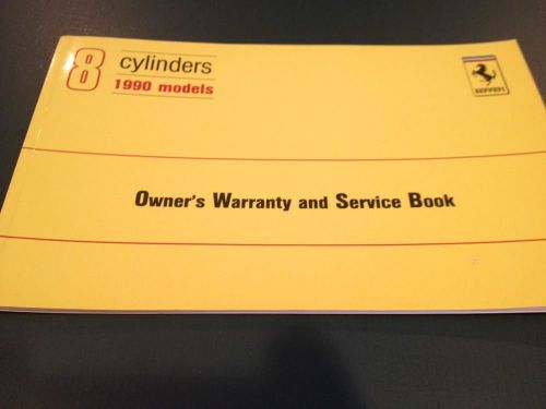 Ferrari 348,mondial t, 1990 owners warranty and service book nos