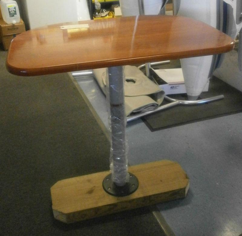 Solid cherry wood top-removable base-boat/marine deck table