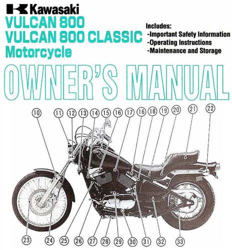 2000 kawasaki vulcan 800 &amp; 800 classic owners manual -vulcan-vn800a6-vn800b5