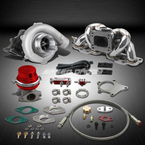 T04 .63ar 400hp+6pc turbo charger+ram horn manifold kit for sr20de 240sx s13 s14