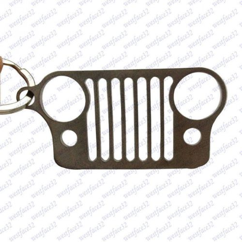 1pc chrome jeep front bumper grill shape key chain ring keychain brand new