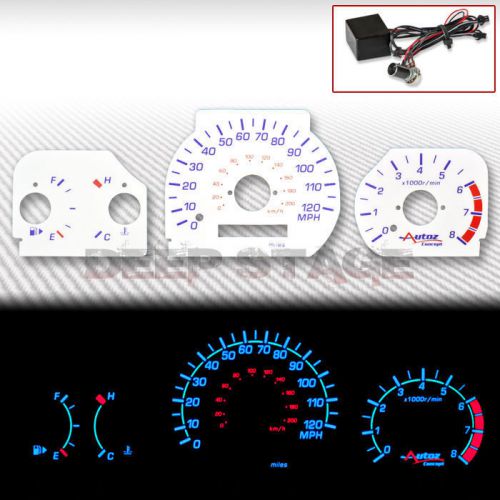 Autoconcept reverse white el glow gauge+wire 99-03 mitsubishi galant i4/v6 at/mt