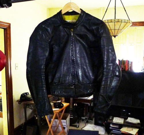 *vintage bates leather cafe racer motorcycle jacket* racing bomber mens small