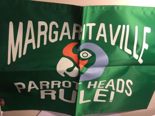 Jimmy buffett fans parrot heads rule margaritaville boat flag double sided