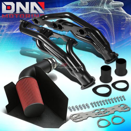 Wrinkle coated heat shield cold air intake+black header for 96-97 gm gmt400 v8