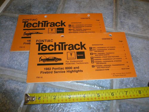 1982 pontiac firebird  6000 techtrack service booklet