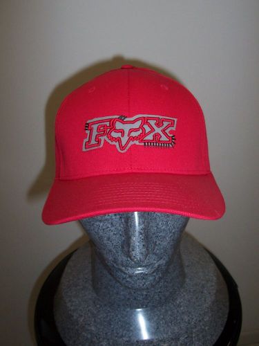 Red with gray fox hat cap