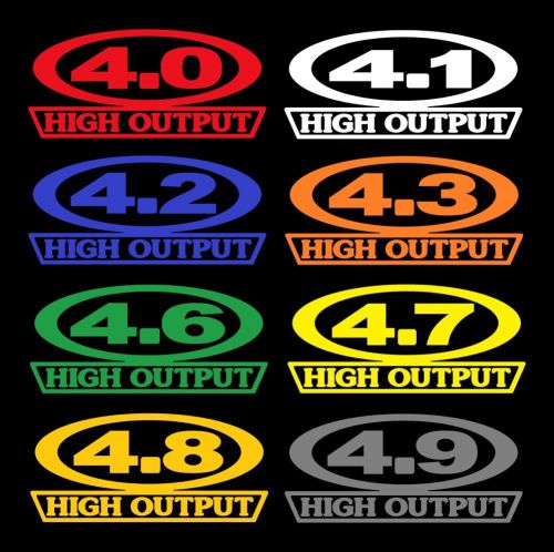 2 high output liter decals 4.0-4.1-4.2-4.3-4.6-4.7-4.8-4.9 v6 v8 inline six