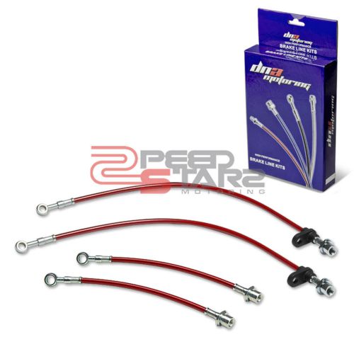 Celica st204 tc ant101 red pvc stainless hose brake lines/cable front+rear disc